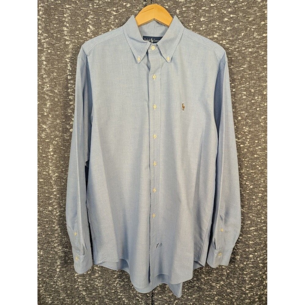 Ralph Lauren Long Sleeve Dress Shirt‎ Embroidered Logo Men's 16.5-35